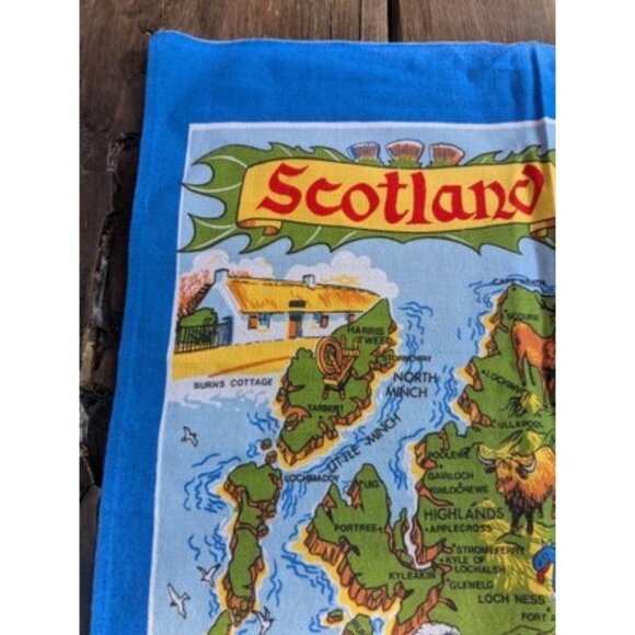 Scotland Pictorial Map Scotch Whisky Kitchen Dish Tea Towel Cotton Made In UK - Picture 8 of 16